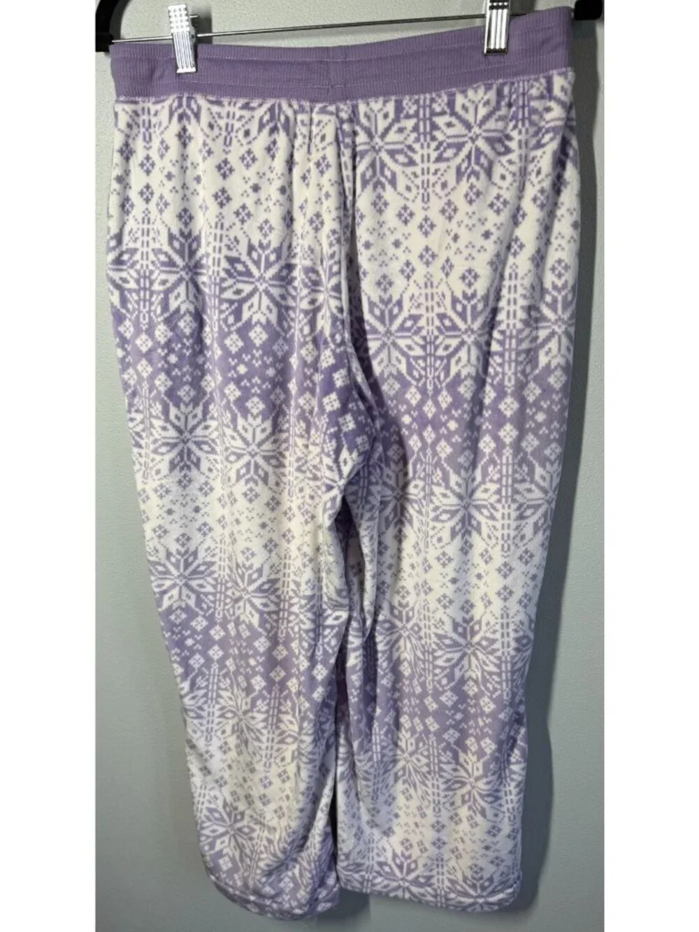 Croft‎ & Barrow Snowflake Fleece Pajama Set Medium Purple/White Soft Cozy Lounge